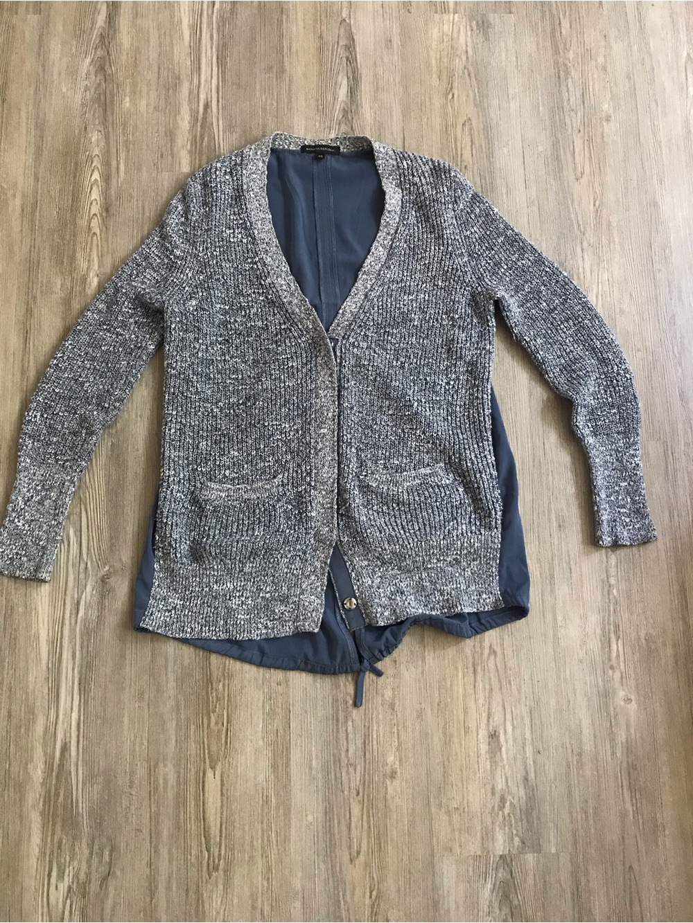Banana Republic Blue Marled Knit Cardigan with Navy Back